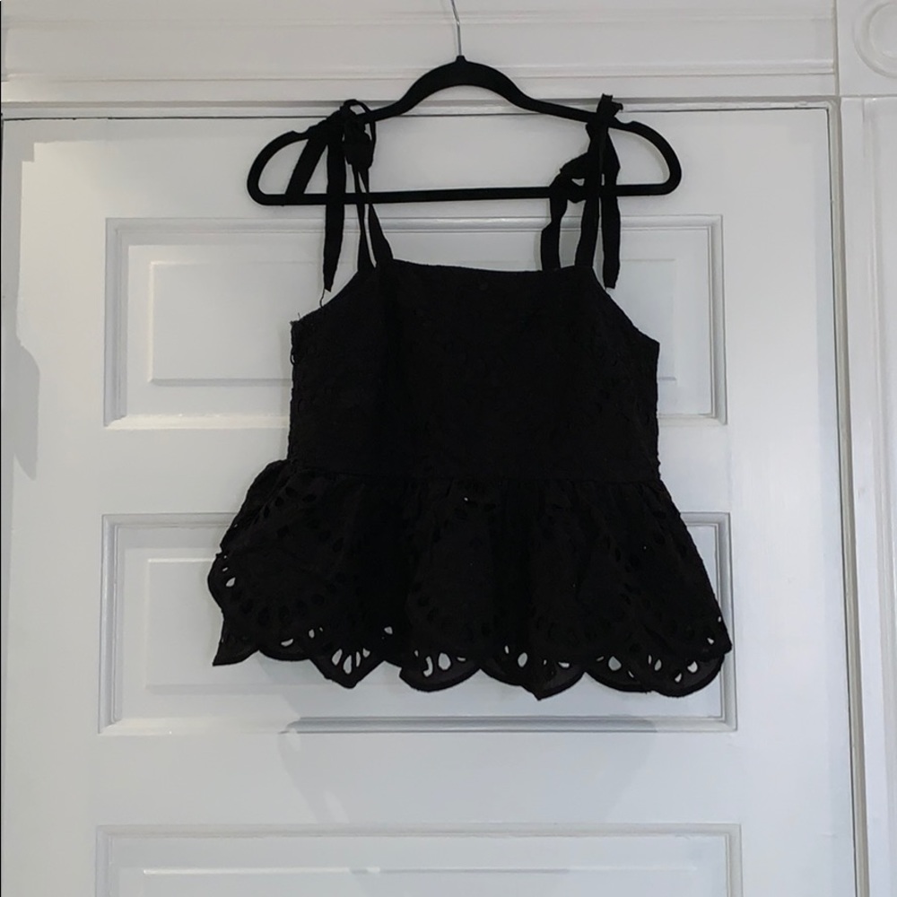 J.Crew black eyelet tank - size 2